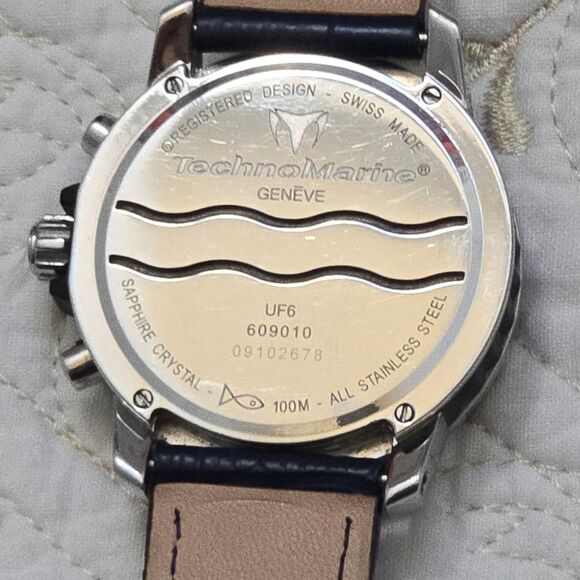 EUC Technomarine UF6 Chronograph Women's Sports Casual Watch Swiss Quartz 609010 - Picture 5 of 10